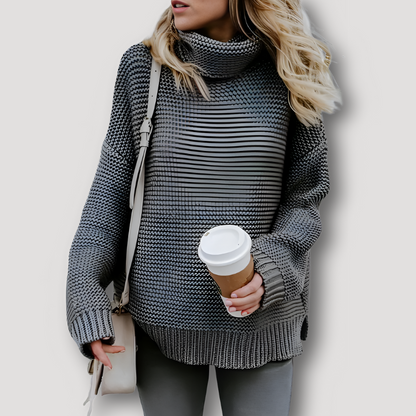 Oversized Chunky Turtleneck Knitted Sweater Women