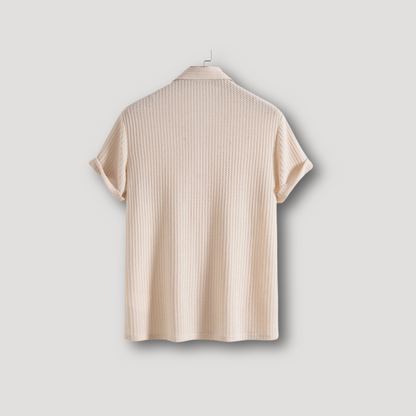 Plain Short Sleeve Waffle Shirt for Men