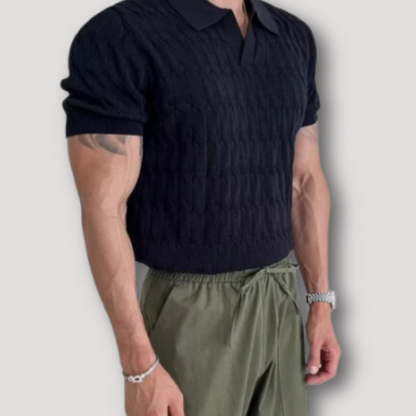 Slim Fit Casual Knit Polo Shirts Men