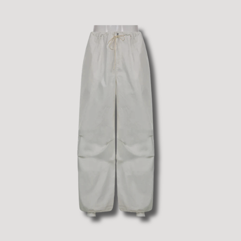 White Baggy Parachute Pants