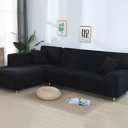 L Shape Stretchable Sofa Cover - Non Slip - Machine Washable - Velvet Fabric Material