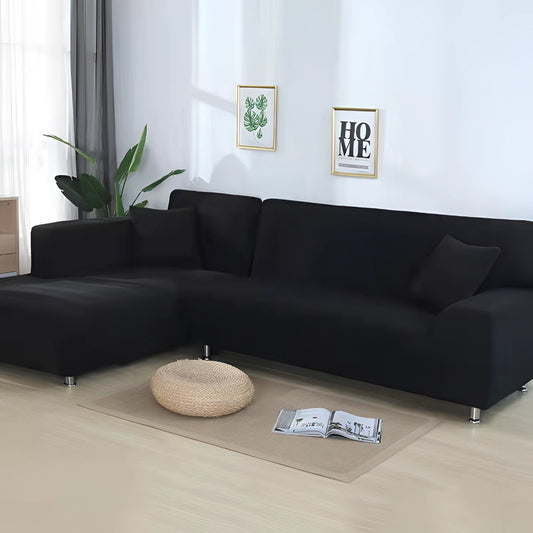 L Shape Stretchable Sofa Cover - Non Slip - Machine Washable - Velvet Fabric Material