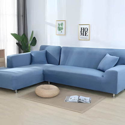 L Shape Stretchable Sofa Cover - Non Slip - Machine Washable - Velvet Fabric Material