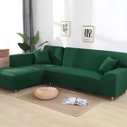 L Shape Stretchable Sofa Cover - Non Slip - Machine Washable - Velvet Fabric Material