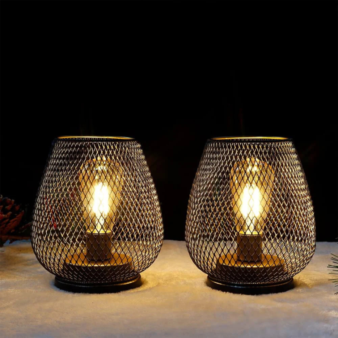Lantern Style Table Lamp - Wireless - Dimmable Light