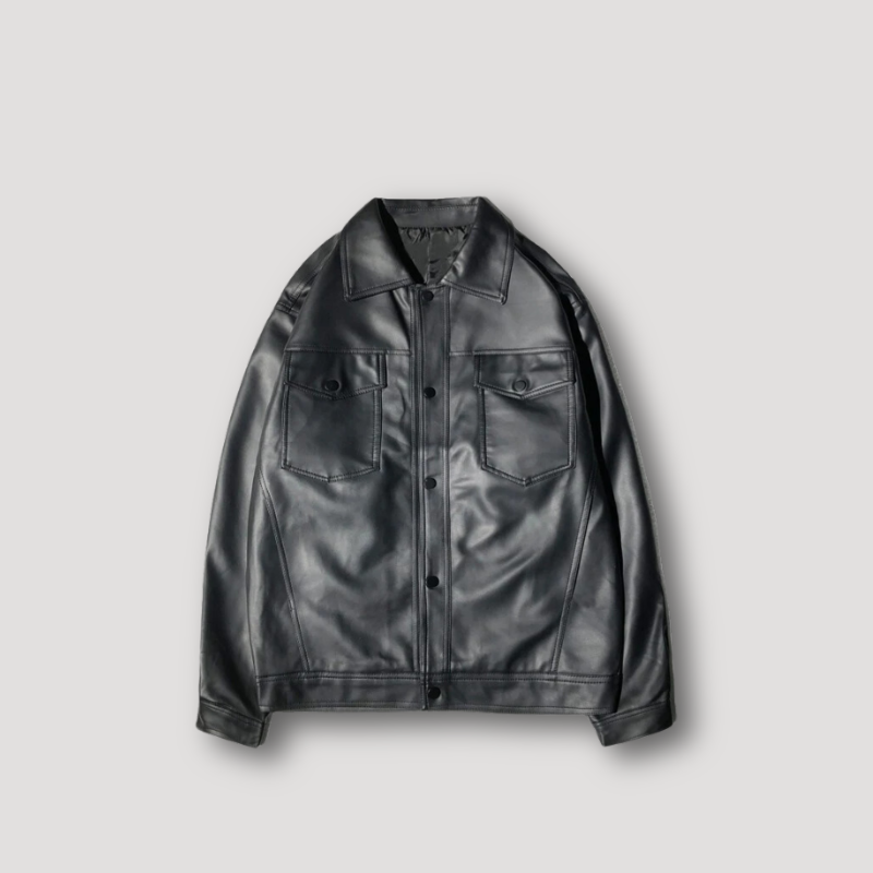 Windbreaker Motorcycle Leather Jacket Men