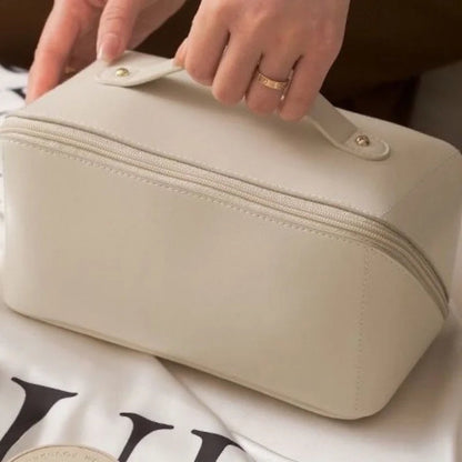 Leather Cosmetic Bag - Large Capacity - Waterproof - PU Leather Material