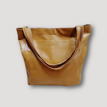 Vintage Big Leather Shoulder Bag for Women