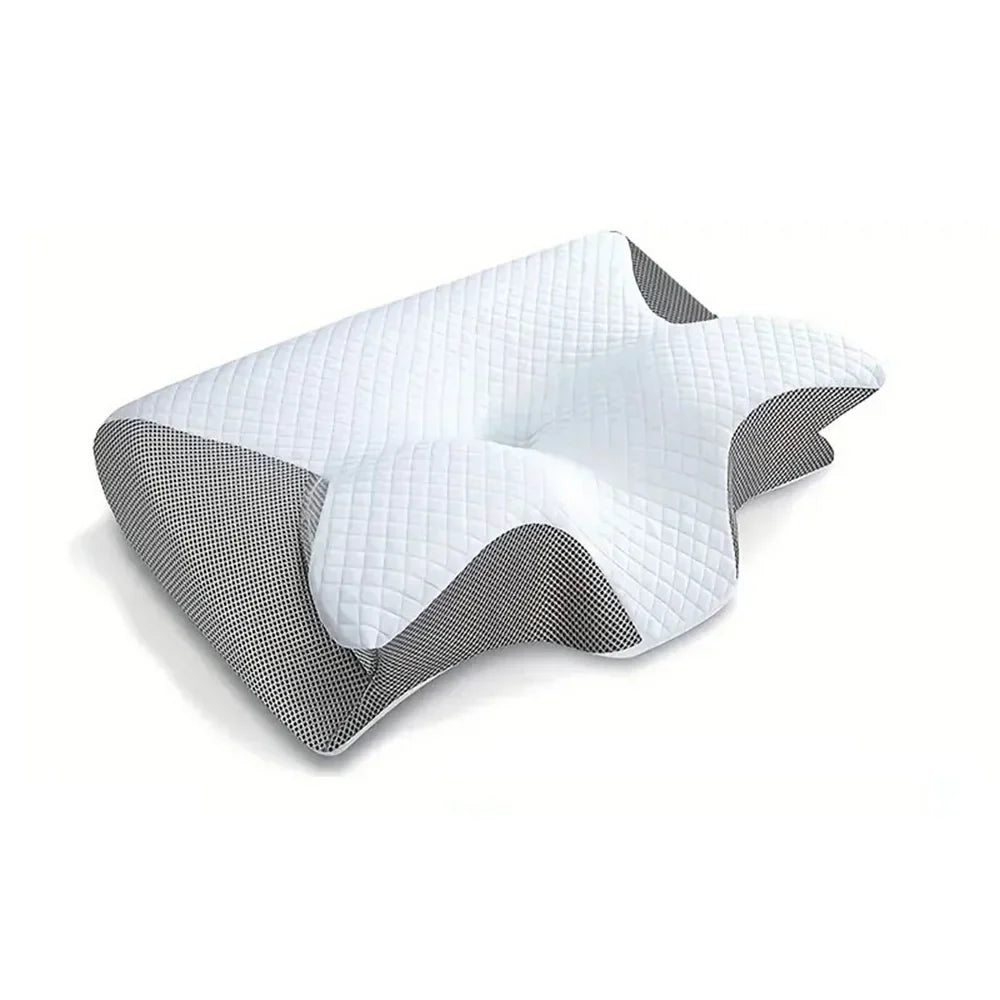 Light_grey_Ergonomic Pillow - Side, Back & Stomach Sleeper - Neck & Back Pain Relief
