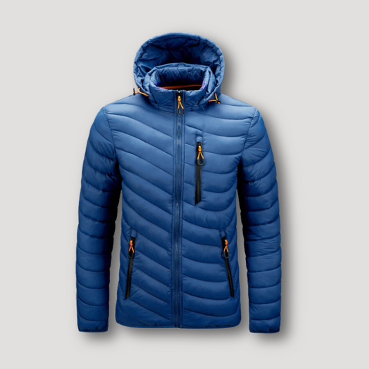 Warm Quilted Hooded Puffer Jacket for Men