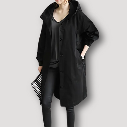 Casual Outerwear Hooded Trench Coat Women