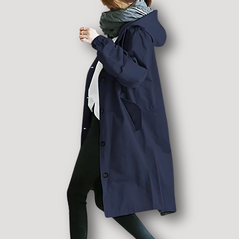 Casual Outerwear Hooded Trench Coat Women