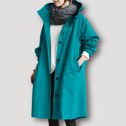 Casual Outerwear Hooded Trench Coat Women