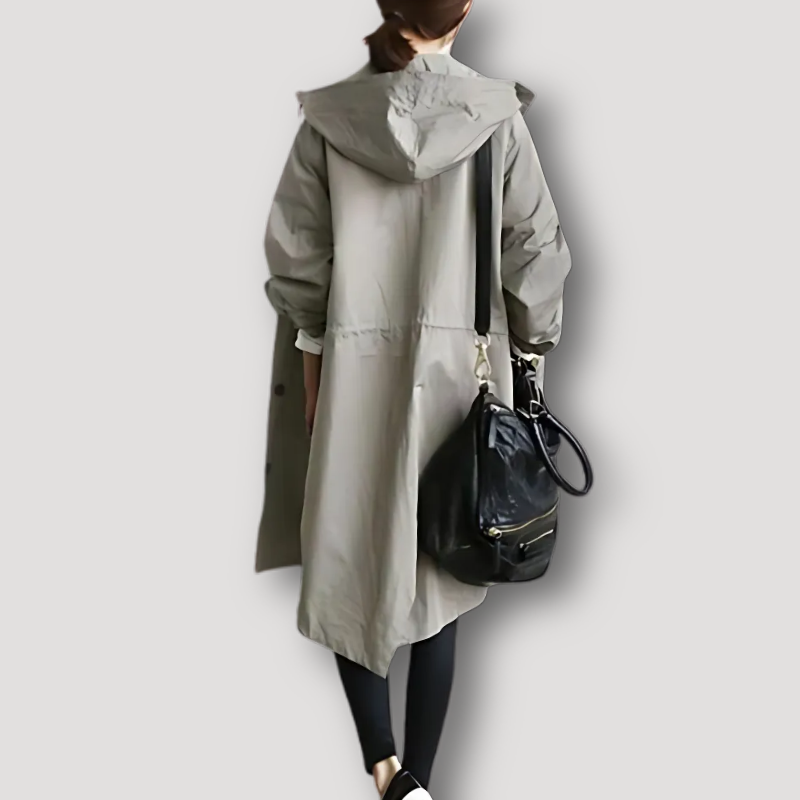 Casual Outerwear Hooded Trench Coat Women