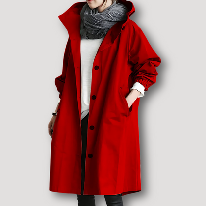 Casual Outerwear Hooded Trench Coat Women