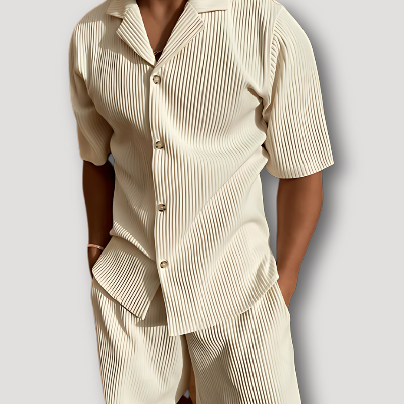 2 piece sets Corduroy Linen Shirt and Short Summer Set