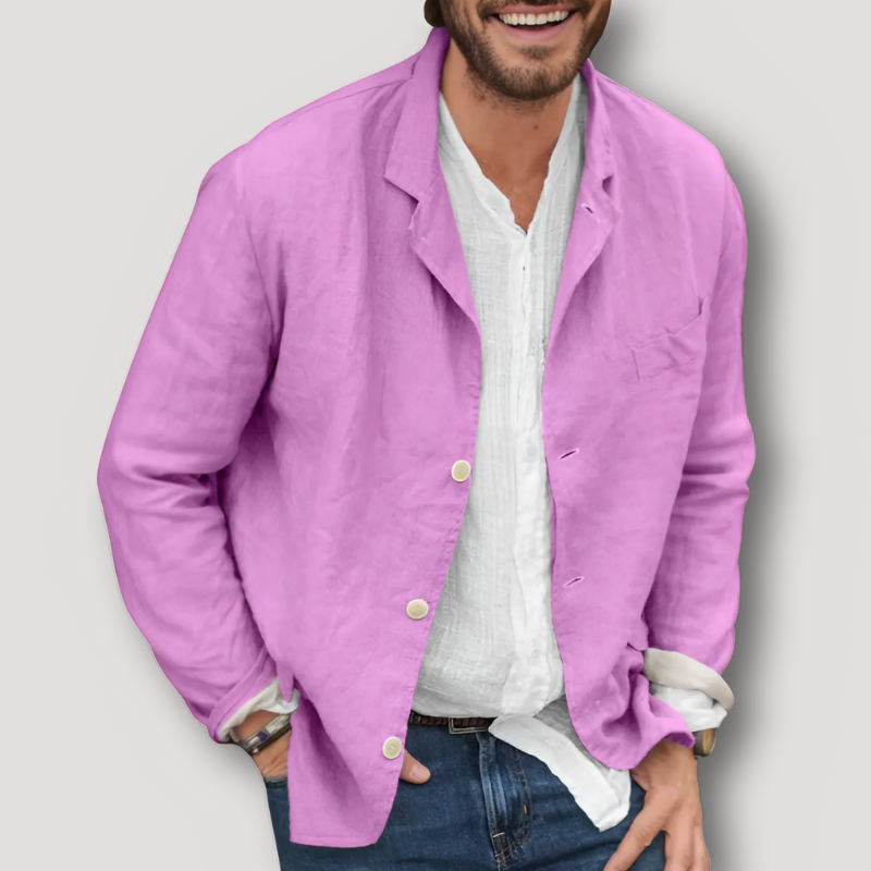 Casual Relaxed Fit Linen Blazer for Men