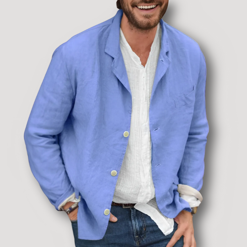 Casual Relaxed Fit Linen Blazer for Men