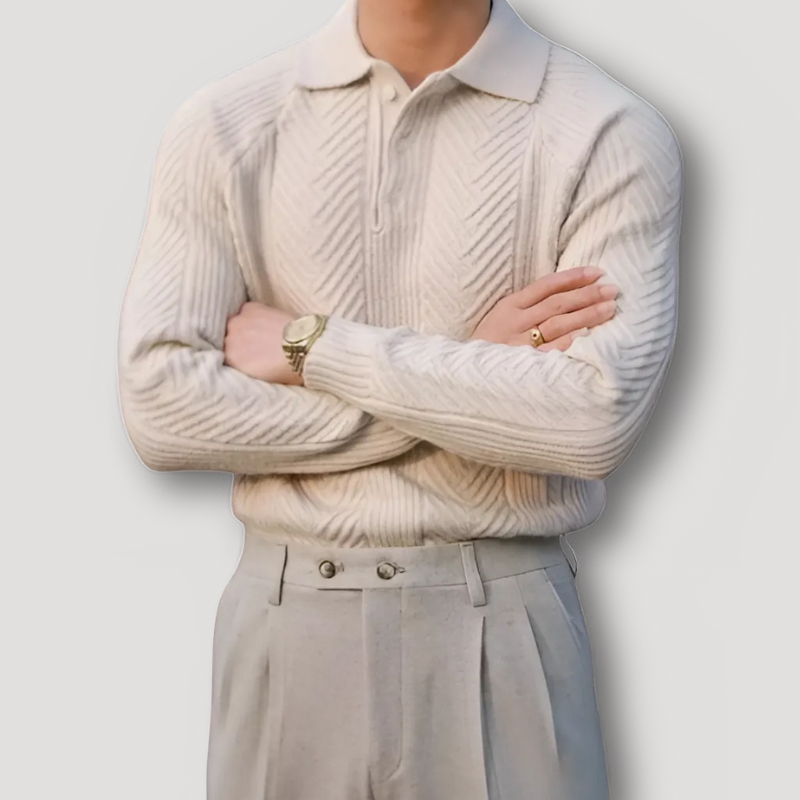 Casual Pullover Polo Sweater for Man