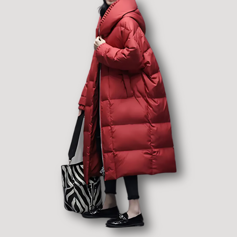 Quilted Oversized Long Puffer Jacket for Women