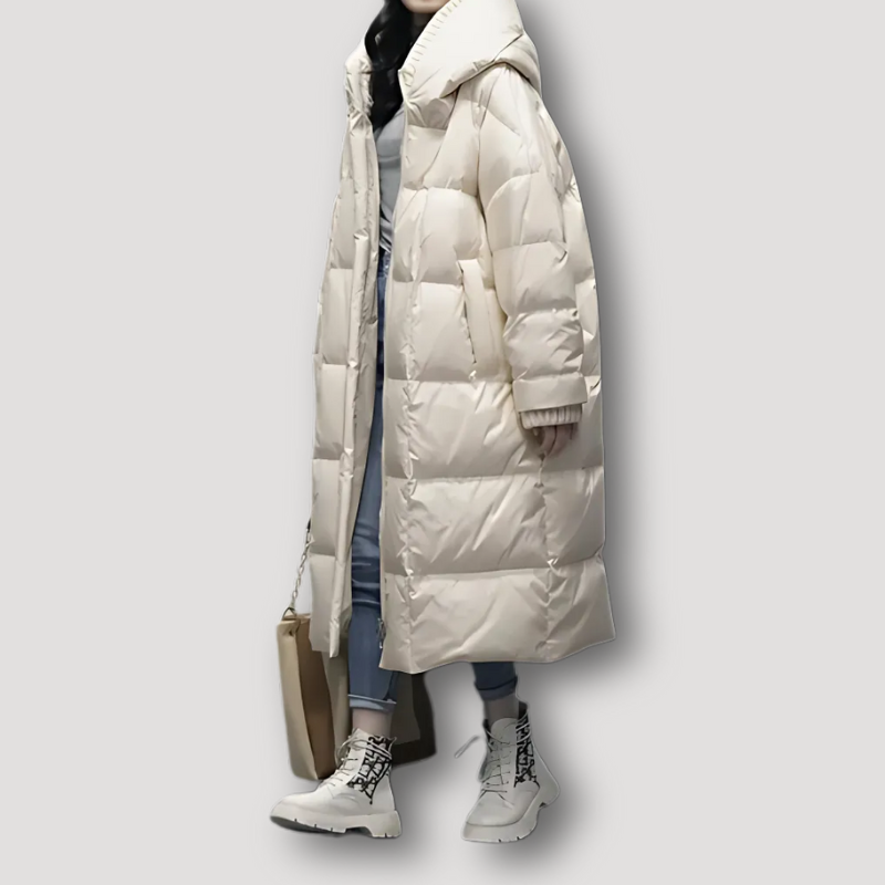 Quilted Oversized Long Puffer Jacket for Women