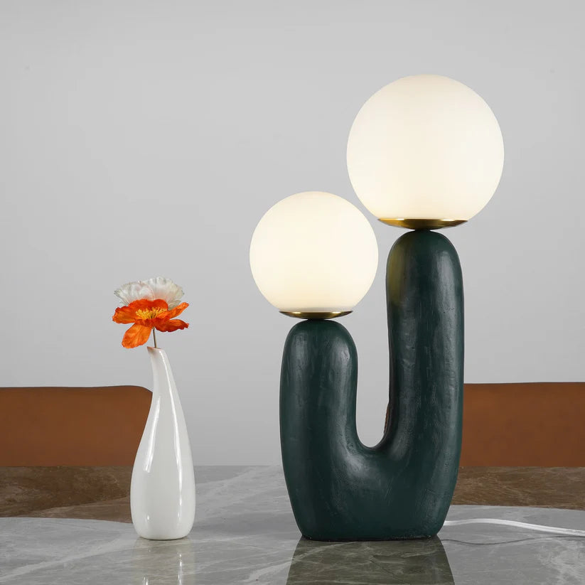 Lumina Smooth Blush Design  Table Lamp - Glass Globe - Diffuses Light