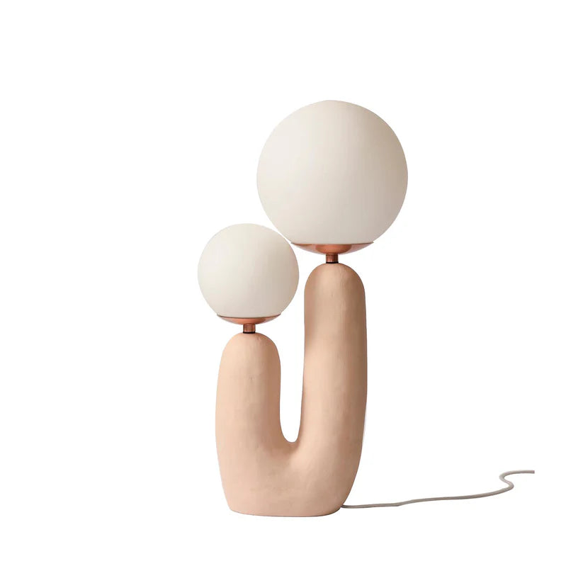Lumina Smooth Blush Design  Table Lamp - Glass Globe - Diffuses Light