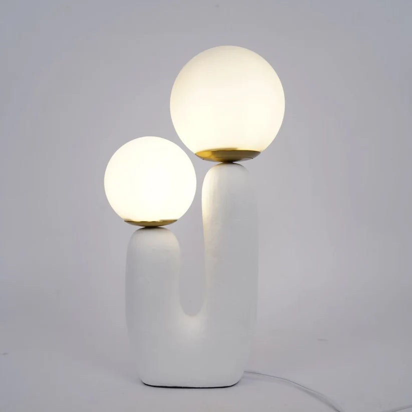 Lumina Smooth Blush Design  Table Lamp - Glass Globe - Diffuses Light