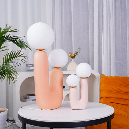 Lumina Smooth Blush Design  Table Lamp - Glass Globe - Diffuses Light