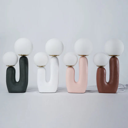 Lumina Smooth Blush Design  Table Lamp - Glass Globe - Diffuses Light