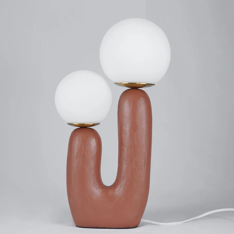 Lumina Smooth Blush Design  Table Lamp - Glass Globe - Diffuses Light