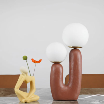 Lumina Smooth Blush Design  Table Lamp - Glass Globe - Diffuses Light