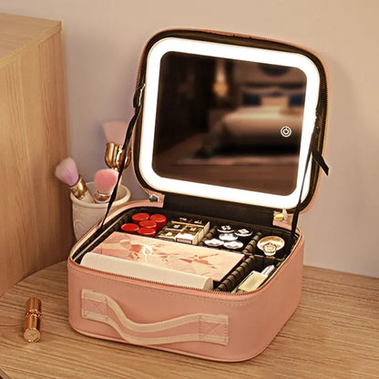 Makeup Portable Customized Case - Led Light - Multiple Compartments
