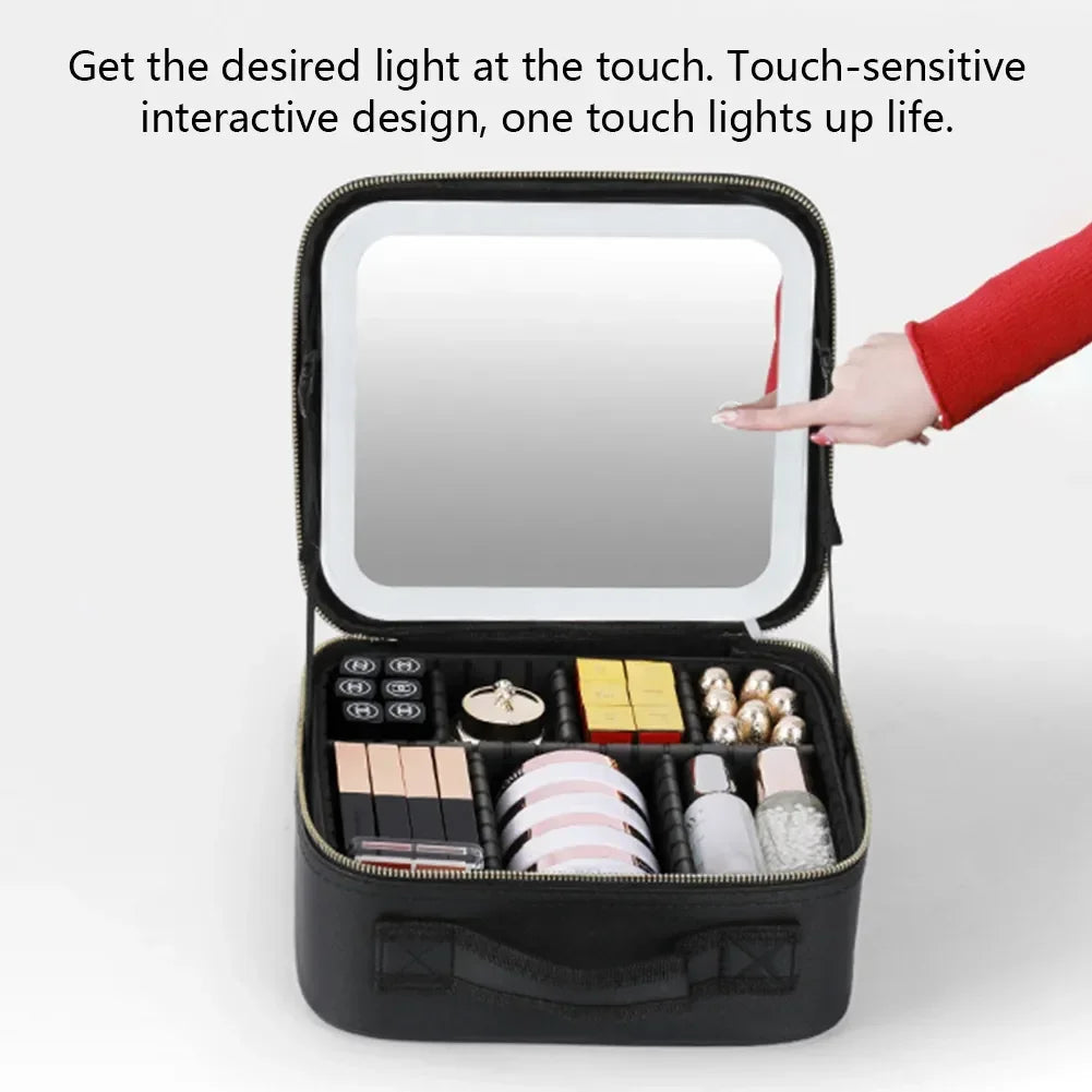 Makeup Portable Customized Case - Led Light - Multiple Compartments