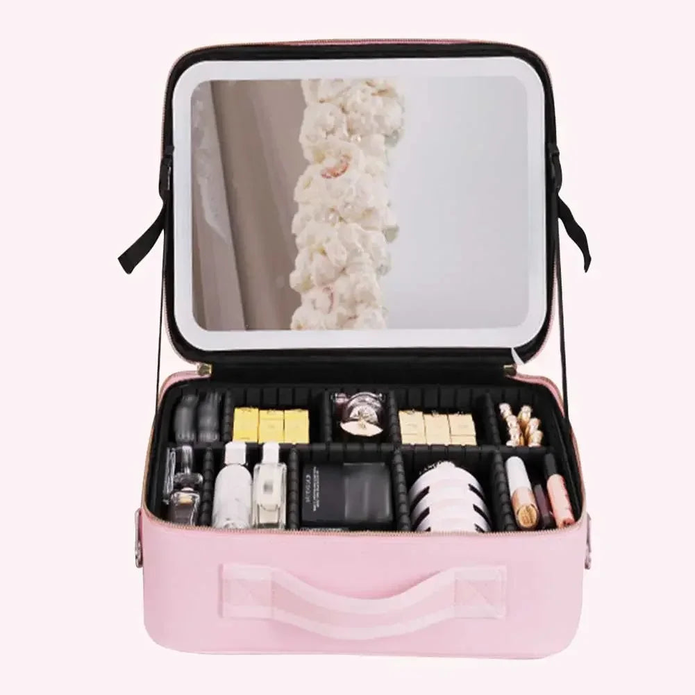 Makeup Portable Customized Case - Led Light - Multiple Compartments