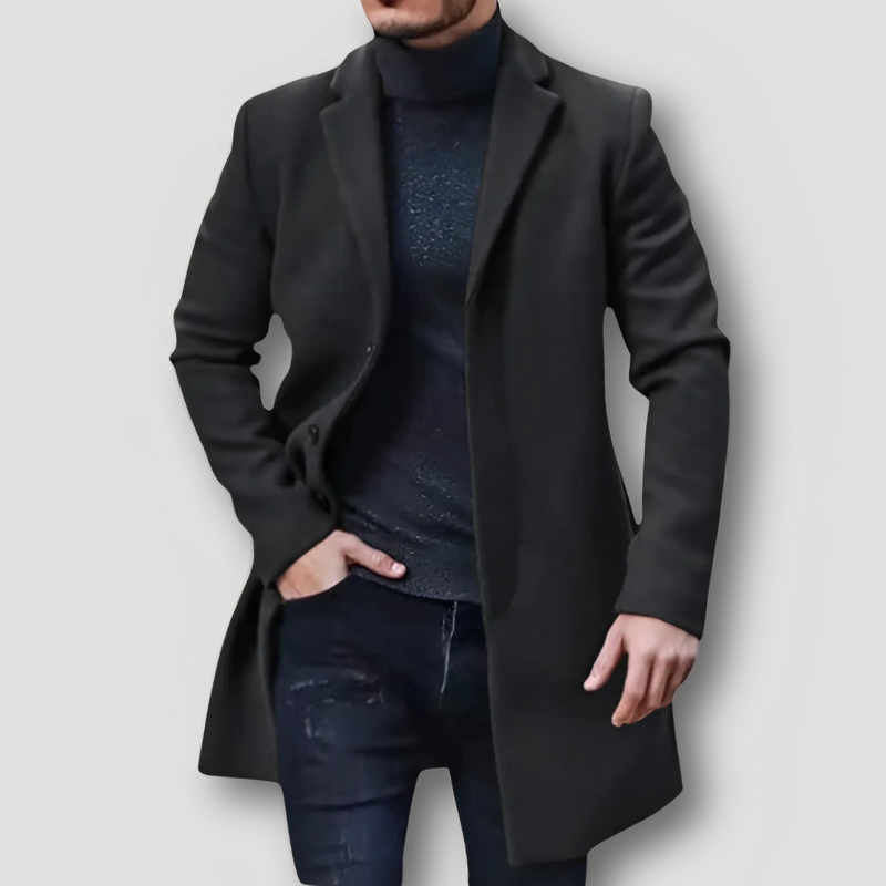 Casual Long Wool Coat for Men