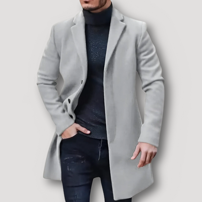 Casual Long Wool Coat for Men