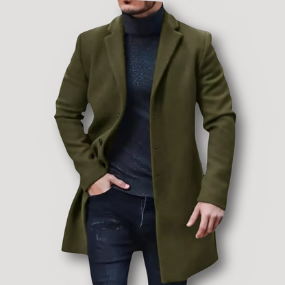 Casual Long Wool Coat for Men