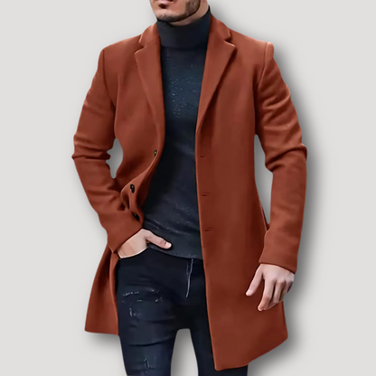 Casual Long Wool Coat for Men