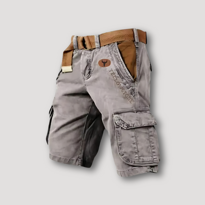 Brown Belt Vintage Cargo Shorts Men