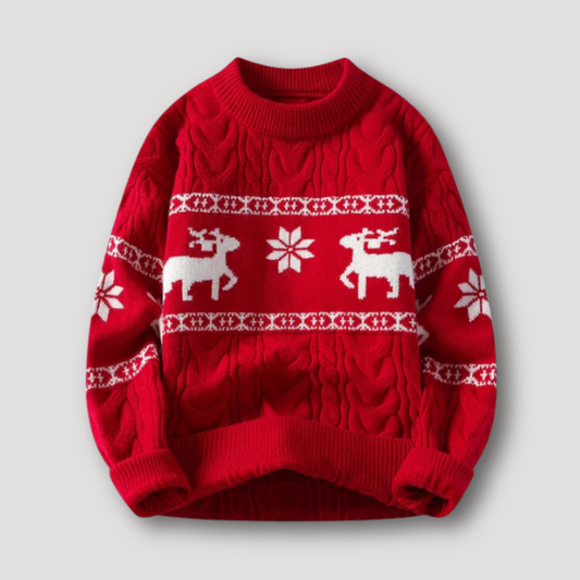 Chunky Cable Knit Reindeer Christmas Sweater Australia