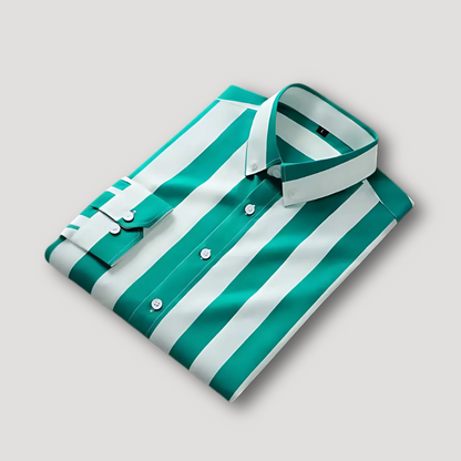 Striped Long Sleeve Button Up Dress Shirt for Men