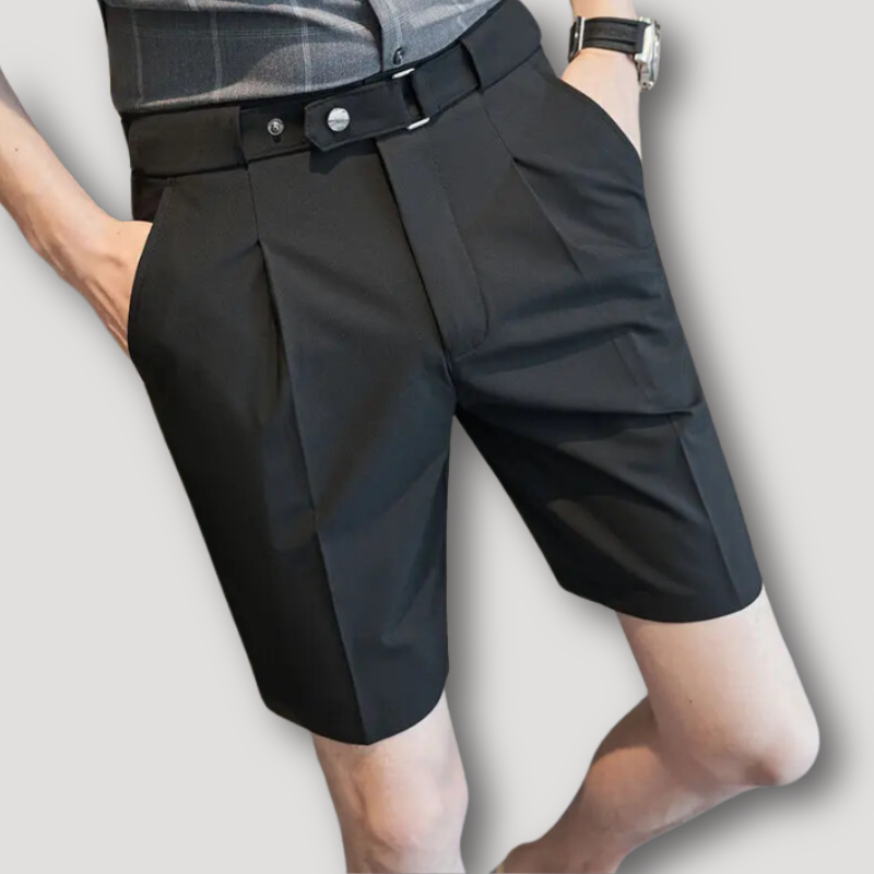 Straight Pleated Chino Shorts Men