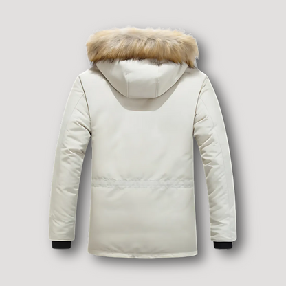 Multiple Pockets Faux Fur Hood Parka Jacket for Man