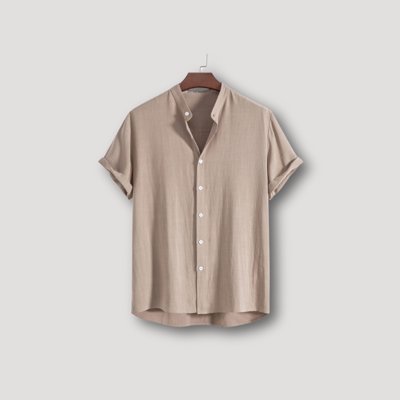 Casual Henley Linen Shirt for Man