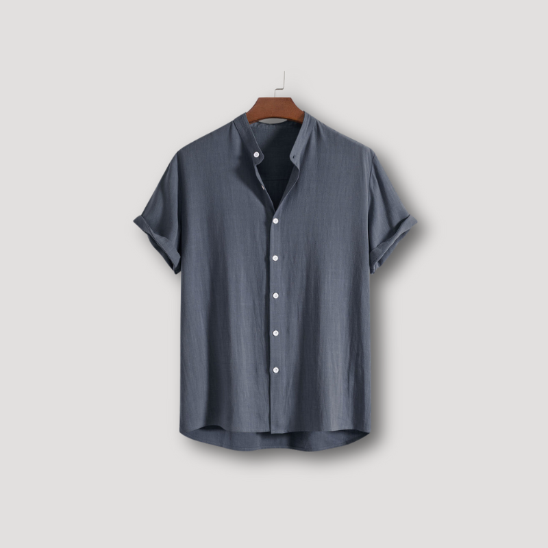 Casual Henley Linen Shirt for Man