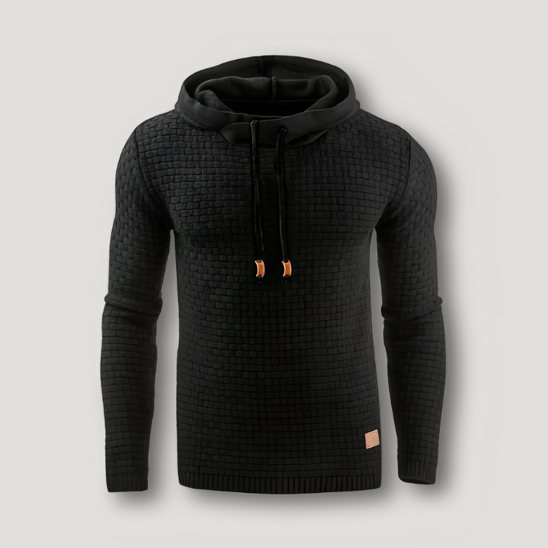 Slim Fit Hooded Waffle Knit Sweater Men