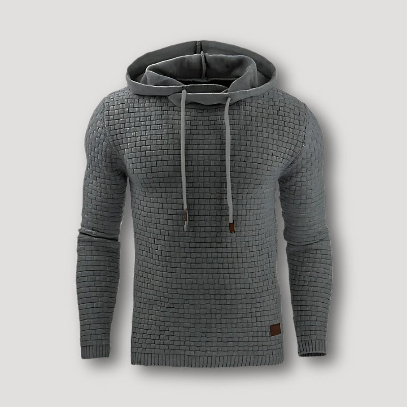 Slim Fit Hooded Waffle Knit Sweater Men