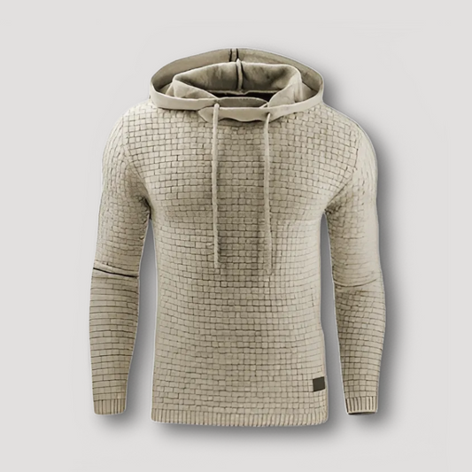 Slim Fit Hooded Waffle Knit Sweater Men