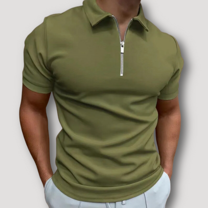 Slim Fit Quarter Zip Polo Shirts Men